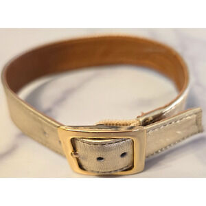 Puppy‎ Dog Collar Gold Metallic Vegan Leather 11.5" Glam Lux Mini Bougie Pet Cat